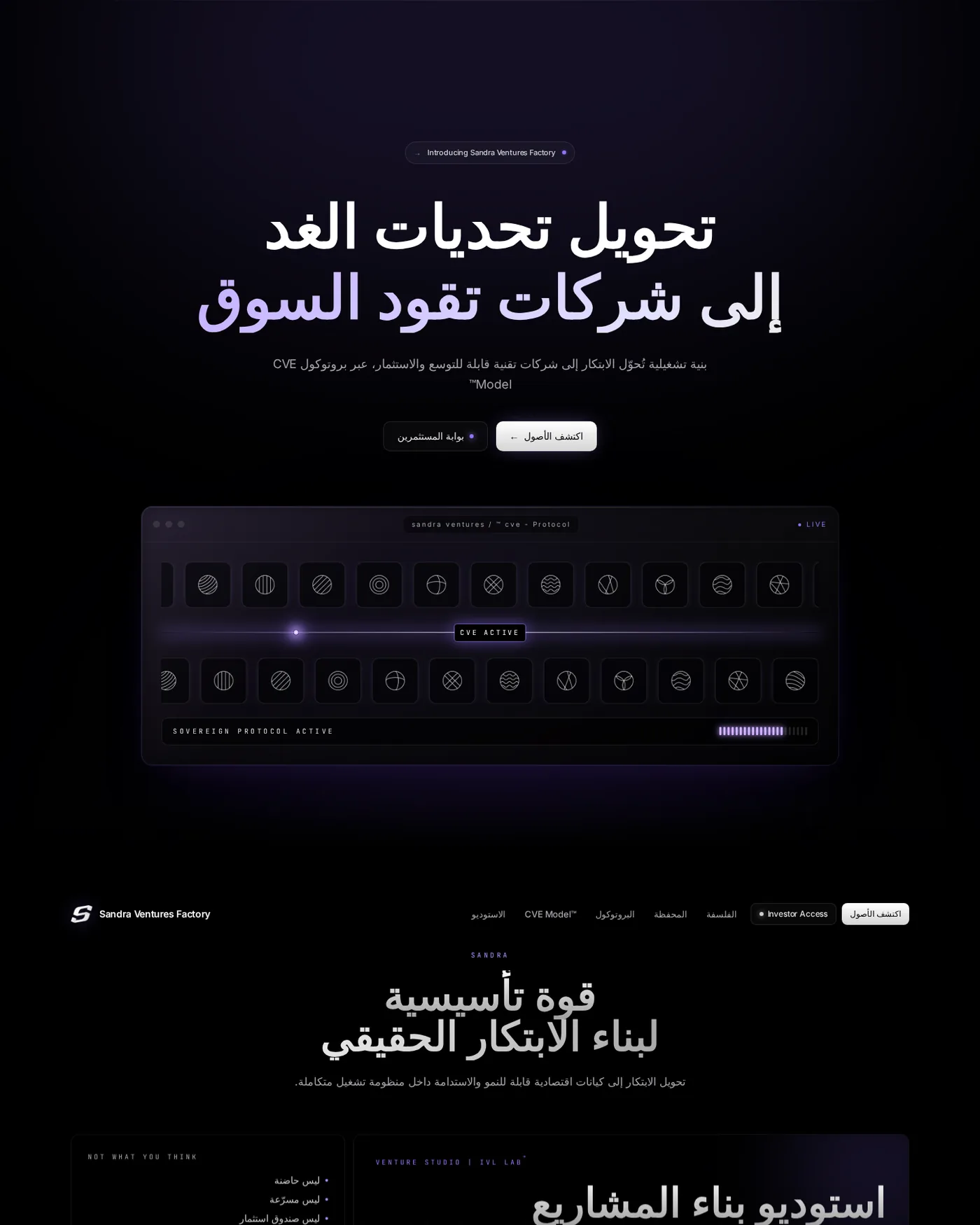 Website design for Sandra Ventures — Algeria's Leading Venture Factory